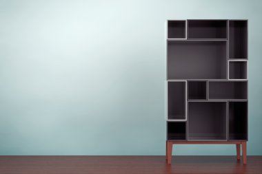 Old Style Photo. Modern Abstract Shelf. 3d rendering clipart