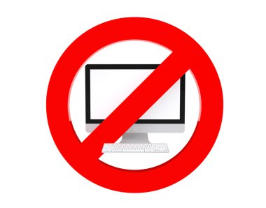 Hiçbir bilgisayar işareti simgesi. 3D render