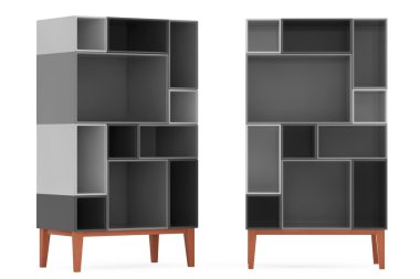 Modern soyut raflar. 3D render