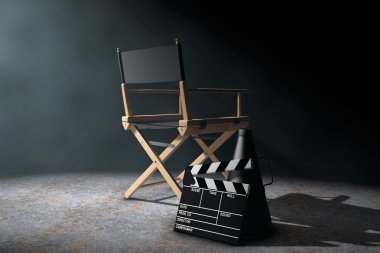 Yönetmen koltuğu, film Clapper ve megafon hacimsel li