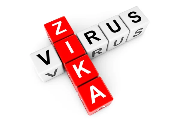 Zika Virus Signe que les blocs de mots croisés. Rendu 3d — Photo