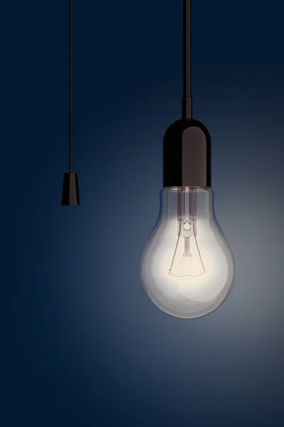 Lamp met snoer schakelaar. 3D-rendering — Stockfoto