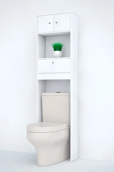 Bílý keramický WC mísy. 3D vykreslování — Stock fotografie