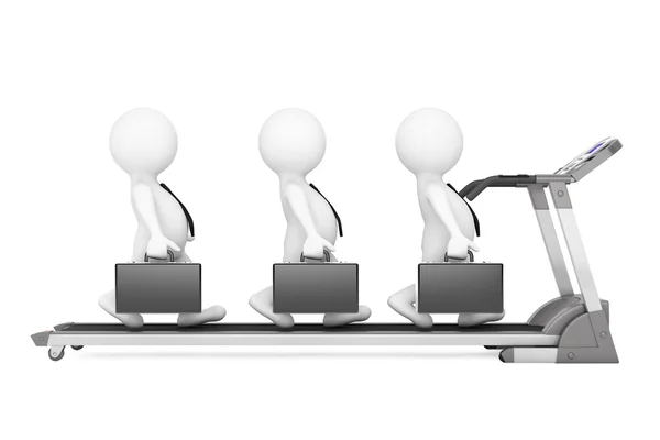 3d Businessmans Team over Treadmill. 3d Rendering — Stock Photo, Image