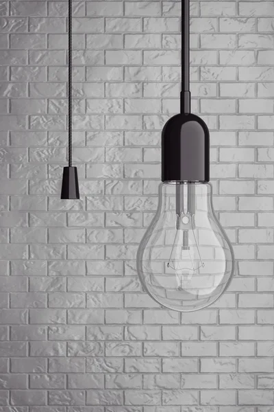 Lamp met snoer schakelaar. 3D-rendering — Stockfoto