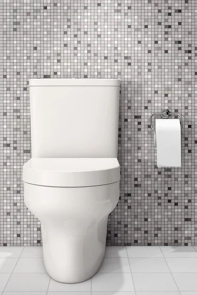 Witte keramische toiletpot. 3D-rendering — Stockfoto