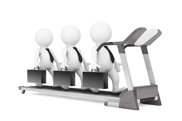 3d Businessmans Team over Treadmill. 3d Rendering — Stock Photo, Image