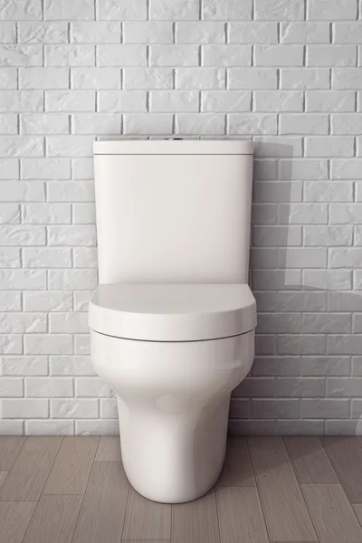 Bílý keramický WC mísy. 3D vykreslování — Stock fotografie