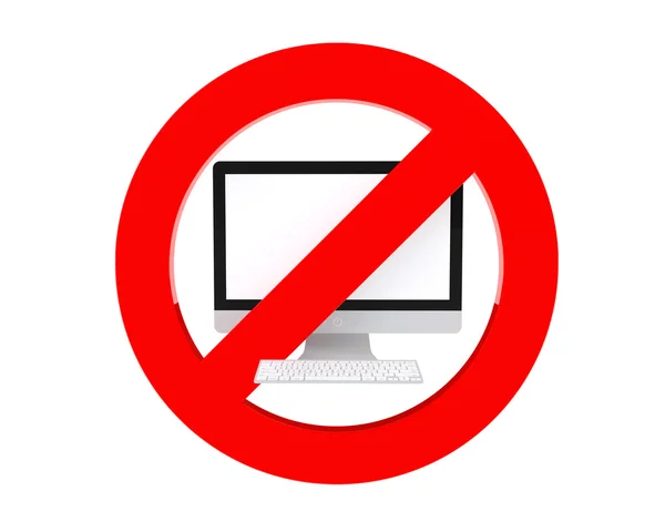 No Computer Sign Icon. 3d Rendering — Stock Photo, Image