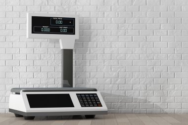 Gıda tartmak için teraziler. 3D render