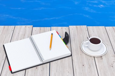 Kalem ve kahve ile kişisel günlük ya da Ajanda kitap ı