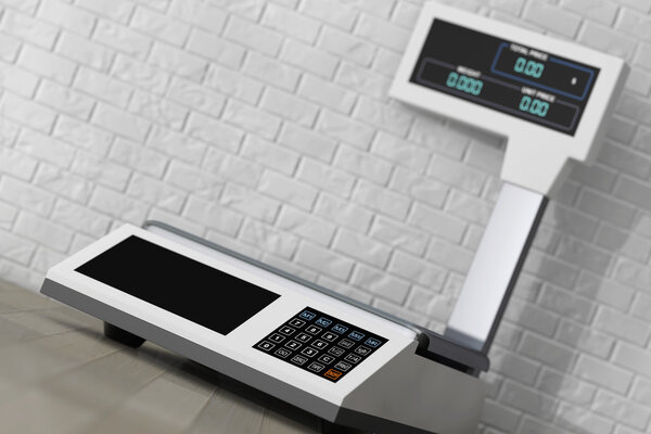 Электронные весы для взвешивания пищи. 3D-рендеринг
