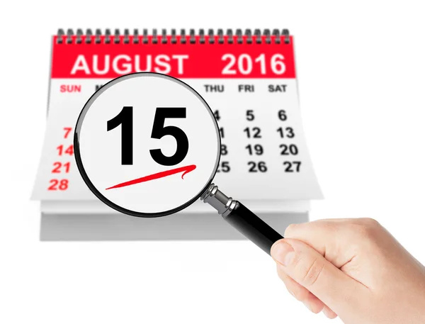 Antagandet av Jungfru Maria dag koncept. 15 augusti 2016 kalender w — Stockfoto