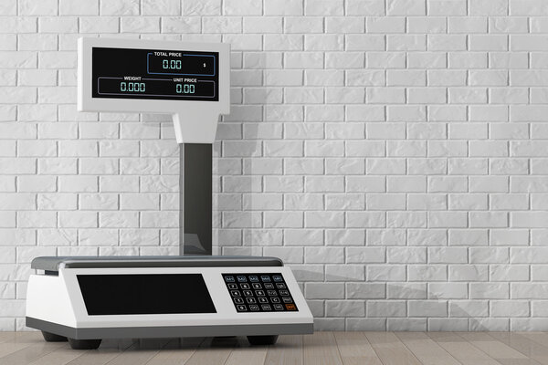 Электронные весы для взвешивания пищи. 3D-рендеринг
