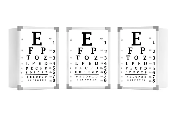 Snellen Eye Chart Test Boxes. Renderizado 3d —  Fotos de Stock