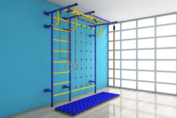 Esportes Playground Wall Bares para crianças. Renderização 3d — Fotografia de Stock