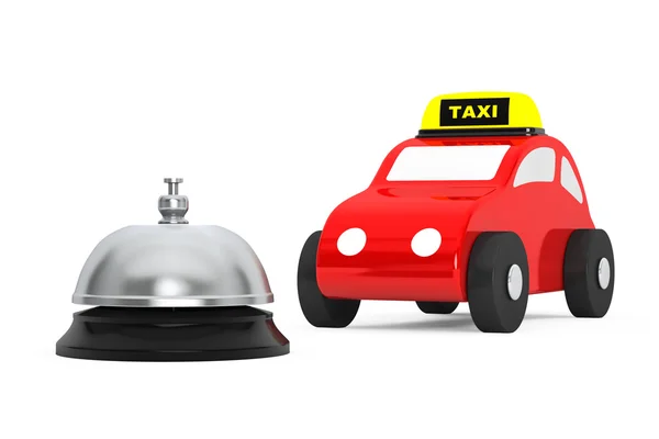 Taxi giocattolo con campanello di servizio. 3d Rendering — Foto Stock