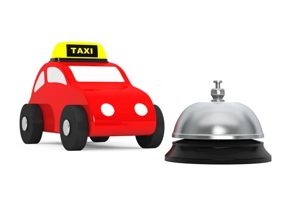 Coche de taxi de juguete con campana de servicio. Renderizado 3d —  Fotos de Stock