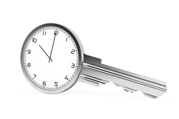 Time Management koncept. Moderna klocka som nyckel. 3D-rendering — Stockfoto