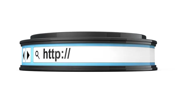 Barra de endereço do navegador como plataforma redonda pedestal. Renderização 3d — Fotografia de Stock
