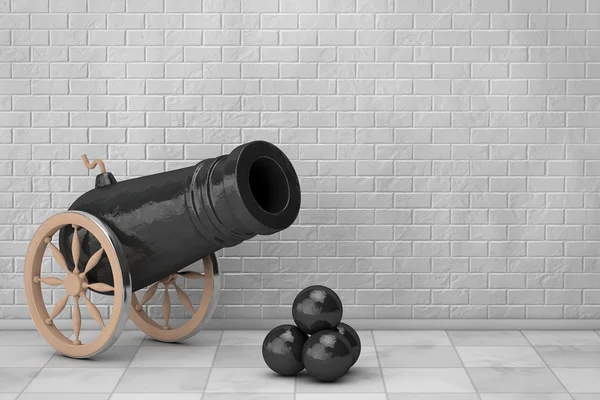 Oude Pirate Cannon. 3D-rendering — Stockfoto