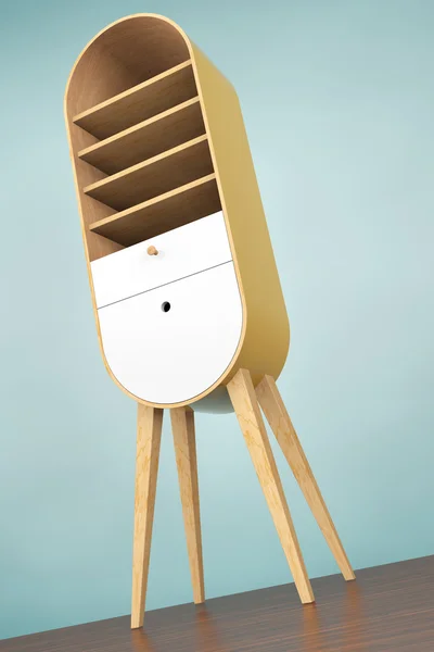 Винтажный деревянный шкаф. 3D-рендеринг — стоковое фото