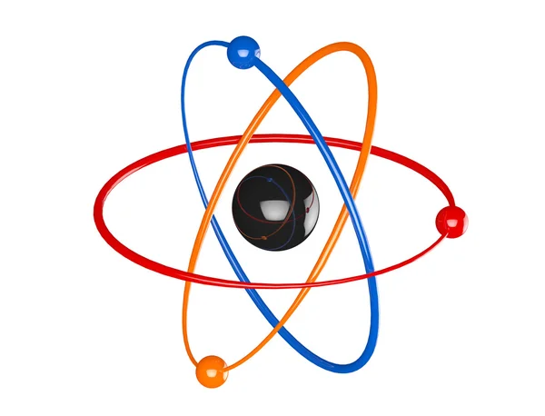 다 색 원자, 분자 아이콘입니다. 3 차원 렌더링 — 스톡 사진
