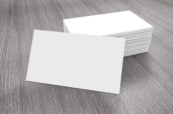 Montones de tarjetas de visita en blanco. Renderizado 3d — Foto de Stock