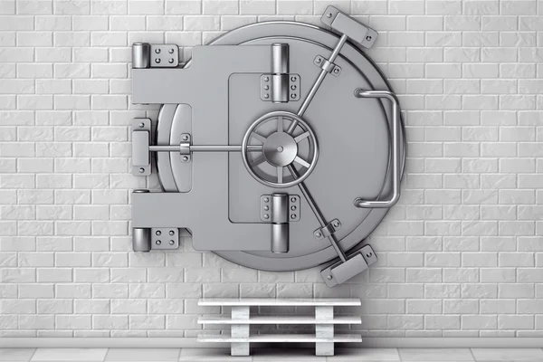 Metalliska Bank Vault dörr. 3D-rendering — Stockfoto