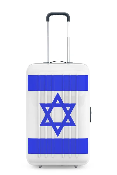 İsrail Concep için seyahat. İsrail bayrağı çantayla. 3D render — Stok fotoğraf