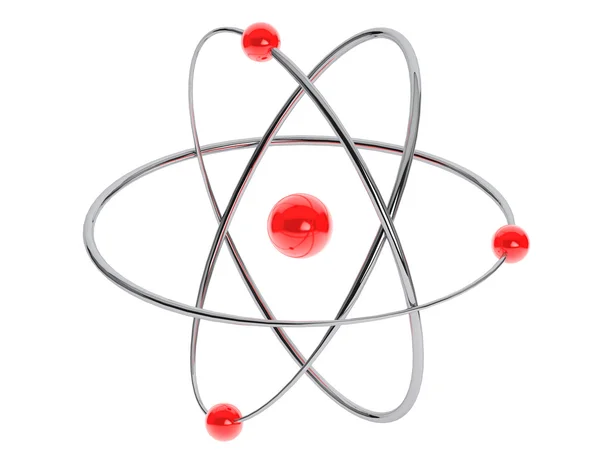 Chrome Atom, Molecule Icon. 3d Rendering — Stock Photo, Image
