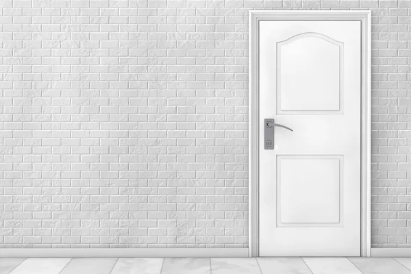 Puerta de madera blanca. Renderizado 3d —  Fotos de Stock