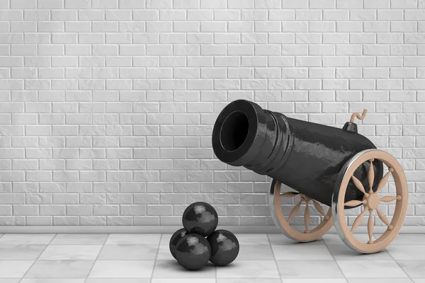 Gamla pirat kanon. 3D-rendering — Stockfoto