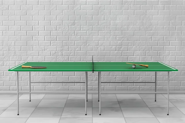 Ping-pong Ping-pong con racchette. 3d Rendering — Foto Stock