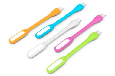 Multicolour Usb lamba Led. 3D render