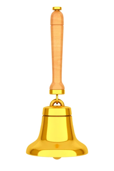 Vintage Golden School Bell. Renderização 3d — Fotografia de Stock