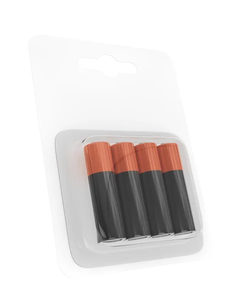 Battery AA Blister Packed. 3d Rendering — Stock Photo, Image