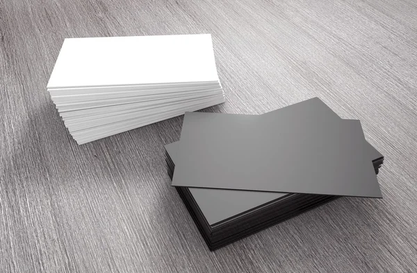 Montones de tarjetas de visita en blanco. Renderizado 3d — Foto de Stock