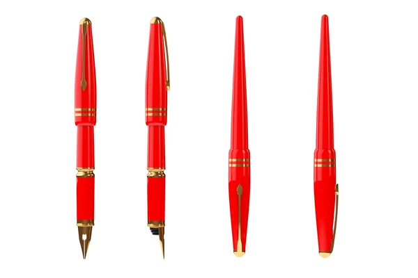 Red Fountain Writing Pen. Renderizado 3d — Foto de Stock