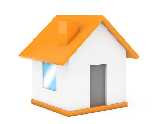 Karikatür basit küçük ev. 3D render — Stok fotoğraf