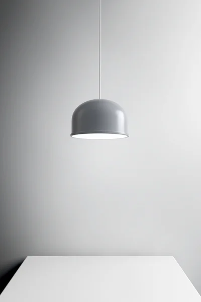 Metall lampa över bordet. 3D-rendering — Stockfoto