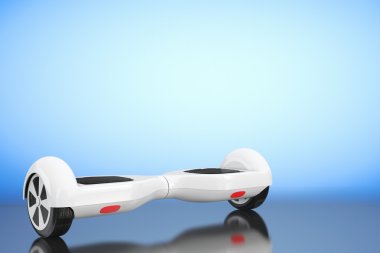 Kendini elektrikli Scooter Dengeleme beyaz. 3D render