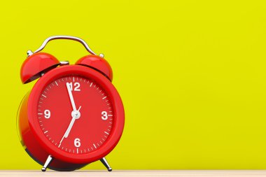 Kırmızı Vintage çalar saat. 3D render