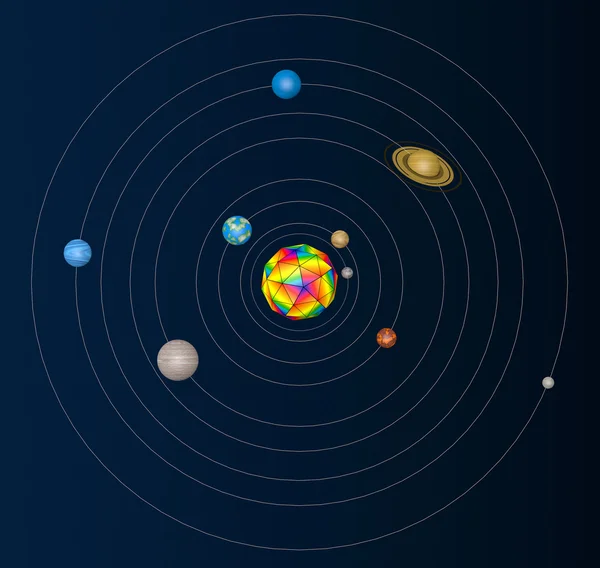 Streszczenie Układu Słonecznego z planety. renderowania 3D — Zdjęcie stockowe