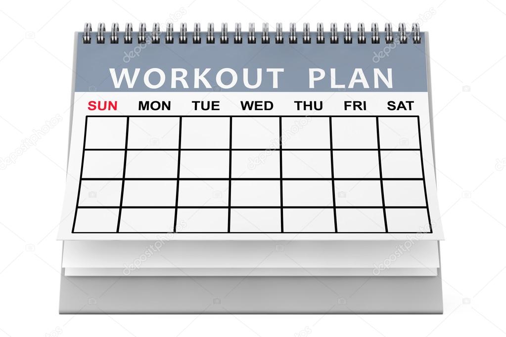 Workout Plane Calendar. 3d Rendering