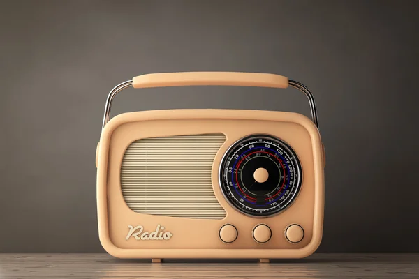 Foto de estilo antiguo. Primer plano Radio Vintage. Renderizado 3d — Foto de Stock