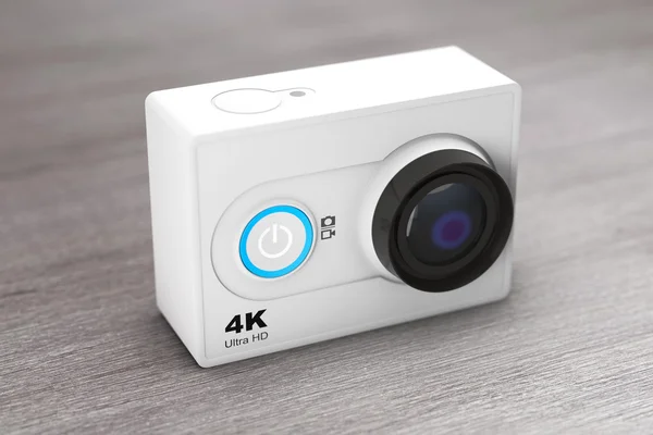 Pequena câmera de ação Ultra HD. Renderização 3d — Fotografia de Stock