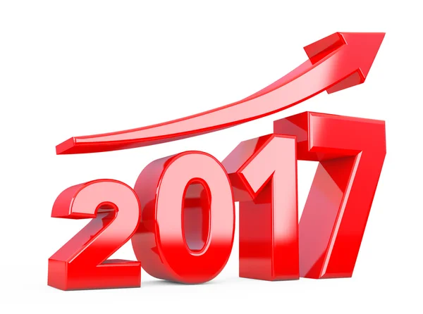 Framsteg pil i nya 2017 år tecken. 3D-rendering — Stockfoto