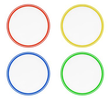 Boş Multicolour üniforma yamalar. 3D render