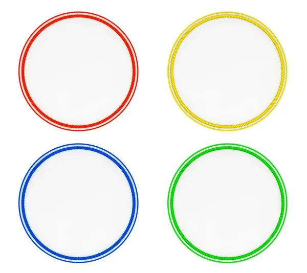 Patches Uniformes Multicoloridos em Branco. Renderização 3d — Fotografia de Stock